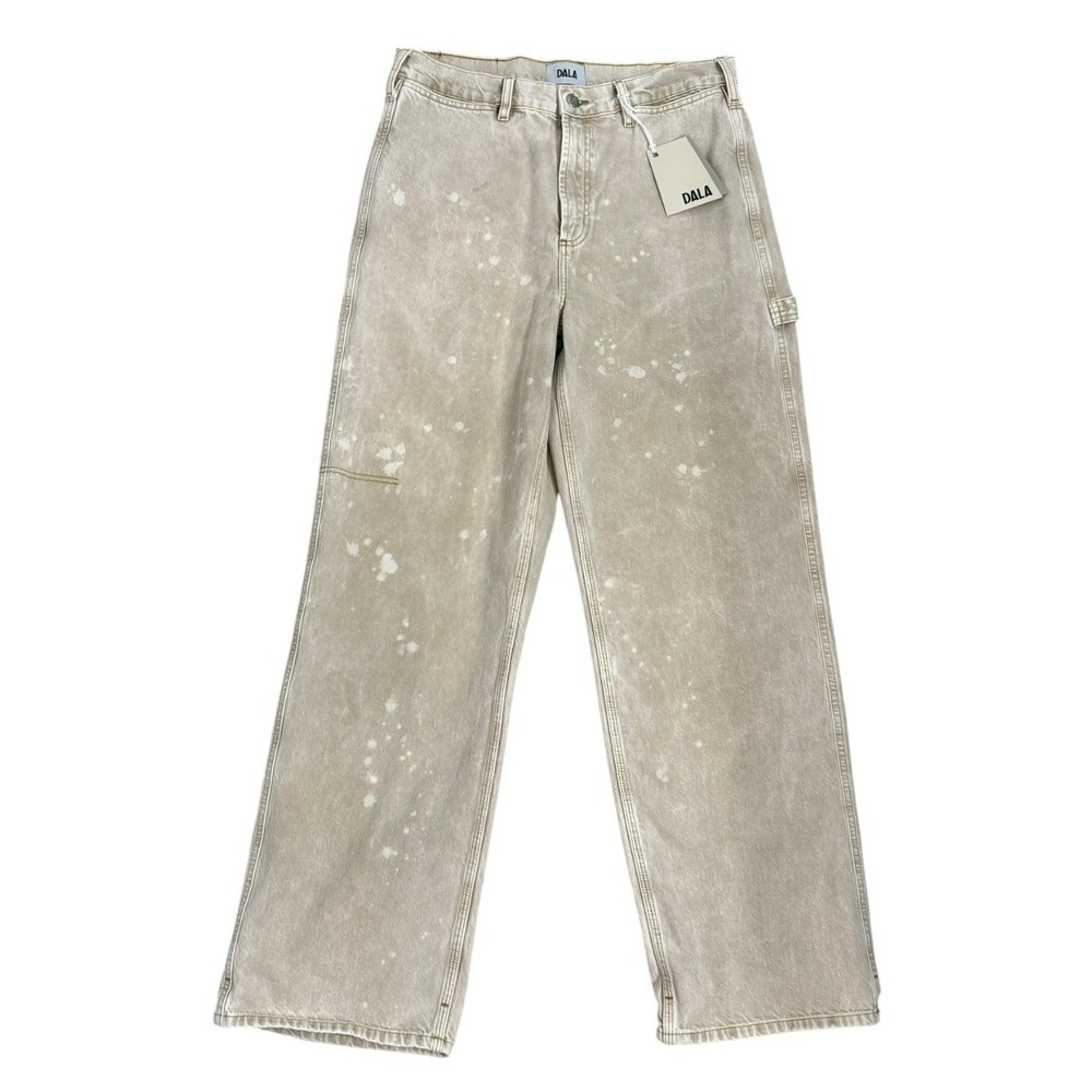 NEW Dala Carpenter Jeans Womens 32 Drought Tan Bleached Organic Workwear